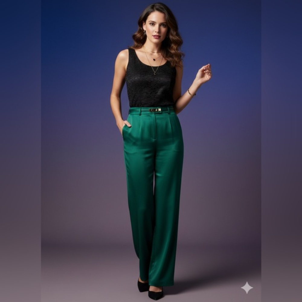 Timeless Elegance: Tahari Black Lace Sleeveless‎ Blouse - Effortless Chic